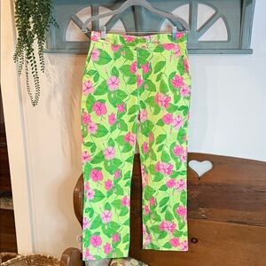 Lilly Pulitzer Green and Pink Floral Pants NWT